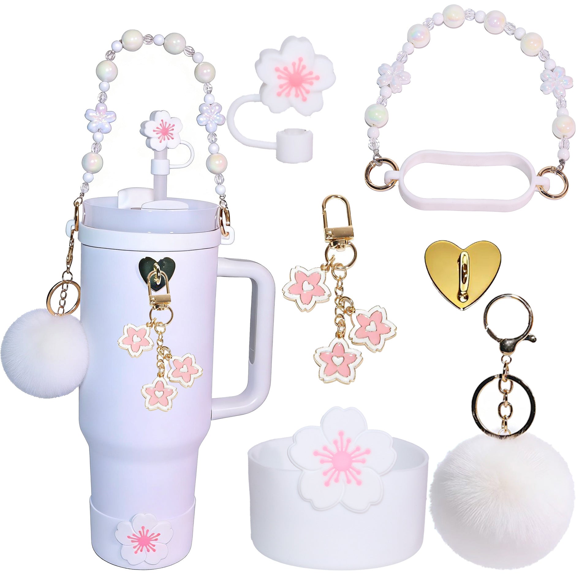 Stainless Steel Vacuum Insulated Cup with Handle and Straw